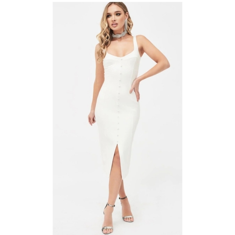 Lavish Alice White Midi Dress